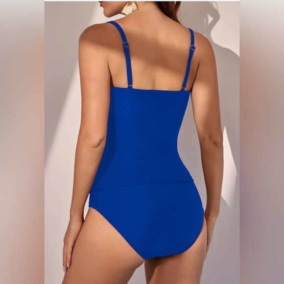 NWT Eomenie 2 piece tankini tummy control full coverage swimsuit. Size L. - Picture 11 of 14